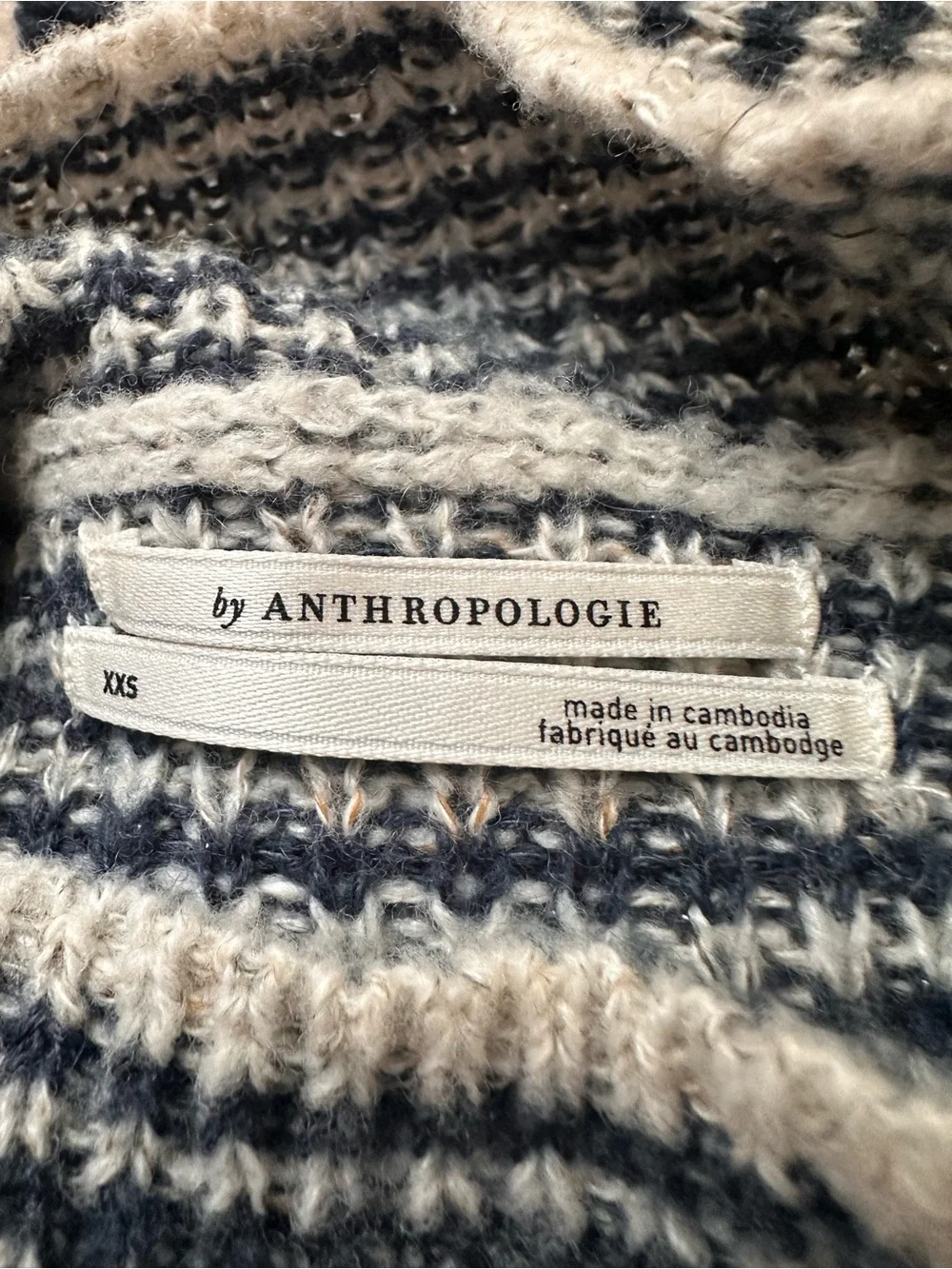 Anthropologie cream navy